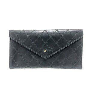 CHANEL Authentic Black Lambskin Leather Wallet